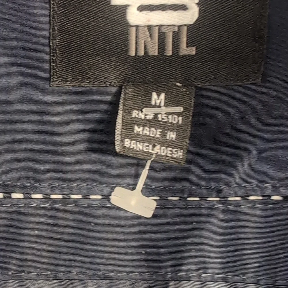 Intl Details Blue Jacket with Green Accents - Size Medium - Lightweight Outerwea